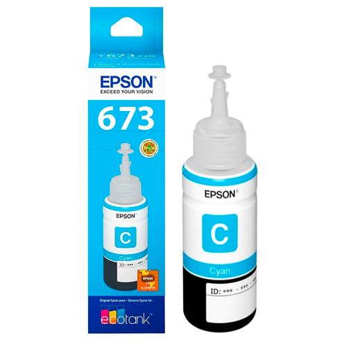 Botella De Tinta Cyan Epson L800,L805,L810,L1800, L850 T673220-Al 1022924