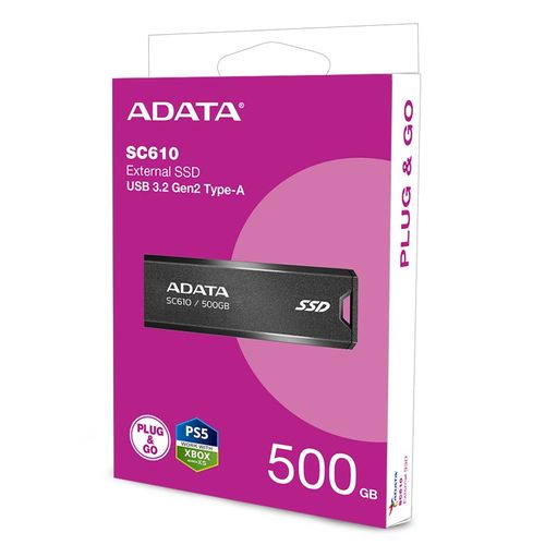 Ssd Externo 610 500 Gb Usb 3.2 Velocidad  550/500Mb