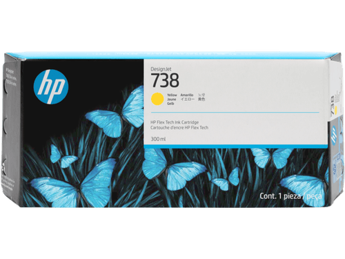 Hp 738 300-Ml Yellow Designjet Ink Cartridge